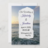 A unique beach wedding invitation  kaart (Voorkant)