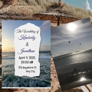 A unique beach wedding invitation  kaart