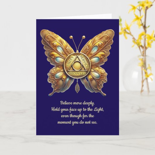 A Unity Symbool Vlinder, Gebed Jubileum Kaart (Gele Bloem)