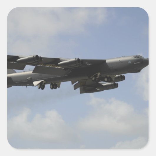 A US Air Force B-52 Stratofort in vlucht Vierkante Sticker (Voorkant)