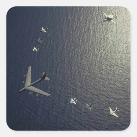 A US Air Force B-52 Stratofort vliegtuig Vierkante Sticker (Voorkant)