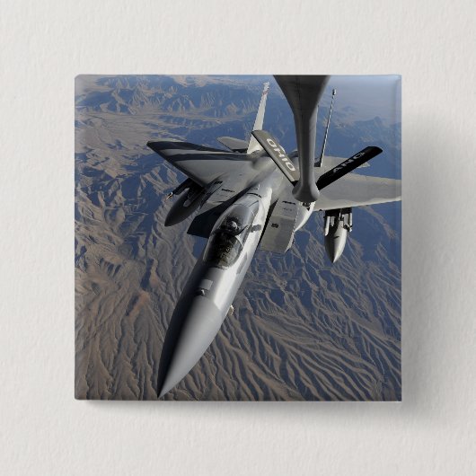 A US Air Force F-15 Eagle Vierkante Button 5,1 Cm (Voorkant)