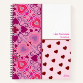 A Valentine's Day Hearts Pattern Notebook Notitieboek (Voorkant)