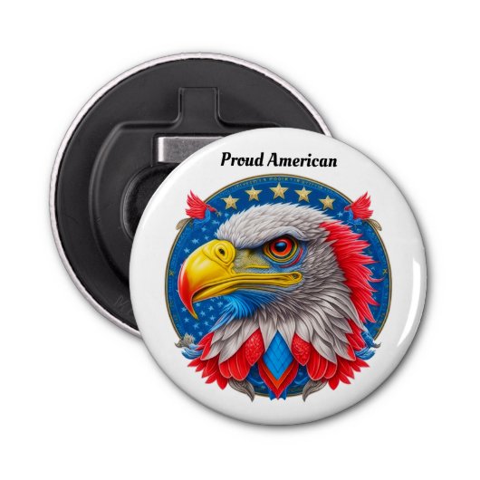 A verbluffende adelaar (1) button flesopener (Voorkant)