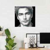 A Very Handsome Young Man on a 24x24 Wall Poster (Thuiskantoor)