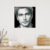 A Very Handsome Young Man on a 24x24 Wall Poster (Keuken)