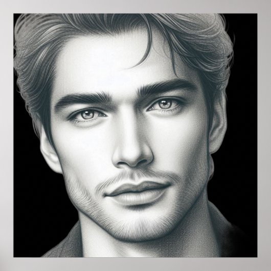 A Very Handsome Young Man on a 24x24 Wall Poster (Voorkant)
