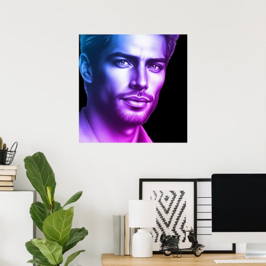 A Very Handsome Young Man on a 24x24 Wall Poster (Thuiskantoor)