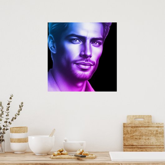 A Very Handsome Young Man on a 24x24 Wall Poster (Keuken)