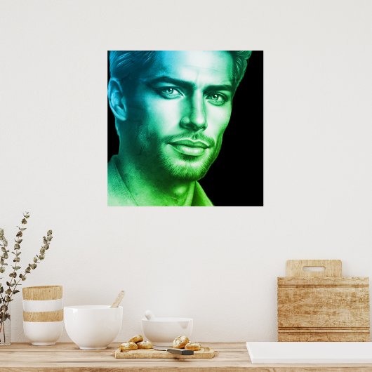 A Very Handsome Young Man on a 24x24 Wall Poster (Keuken)