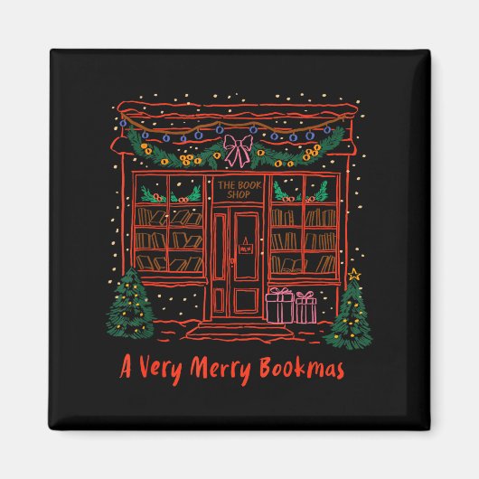 A Very Merry Bookmas Cozy Christmas Bookstore Holi Magneet (Voorkant)