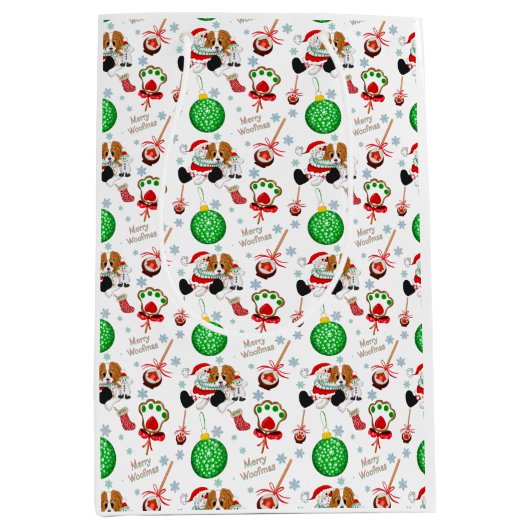 A Very Merry Cavalier King Charles Christmas Medium Cadeauzakje (Voorkant)