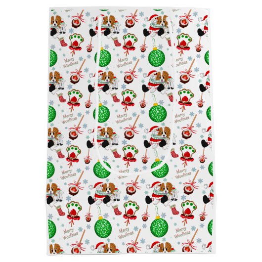 A Very Merry Cavalier King Charles Christmas Medium Cadeauzakje (Achterkant)