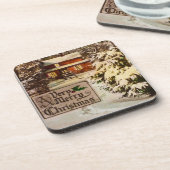 A Very Merry Christmas Classic Traditional Winter  Bier Onderzetter (Linkerzijde)