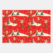 A Very Retro Merry & Bright Christmas Pixies Inpakpapier Vel (Voorkant)