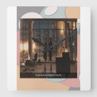 A Very Strange Time in my Life Wall Clock Vierkante Klok