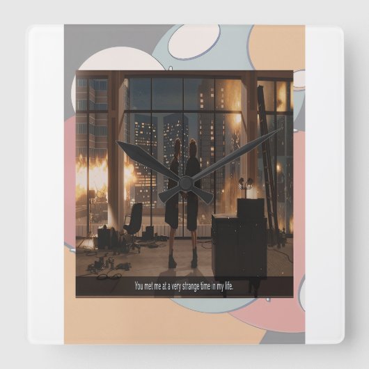 A Very Strange Time in my Life Wall Clock Vierkante Klok (Voorkant)