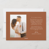 A Very Wedded Christmas Newlywed Photo Terracotta Feestdagenkaart (Achterkant)