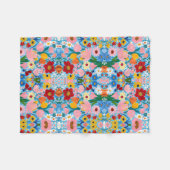 A vibrant and colorful pattern featuring various  Fleece Deken (Voorkant (Horizontaal))