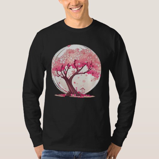 A Vibrant and Inspiring Cherry Blossom Sphere Tree T-shirt (Voorkant)
