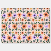 A vibrant floral pattern features orange  magneet (Voorkant)