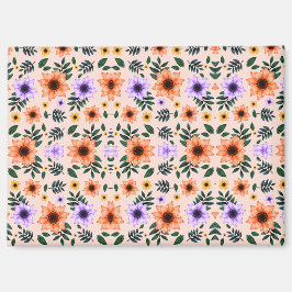 A vibrant floral pattern features orange  magneet