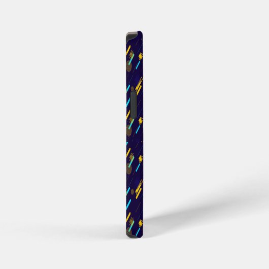 A vibrant iPhone case with a dark blue background iPhone Hoesje (Rechterkant)