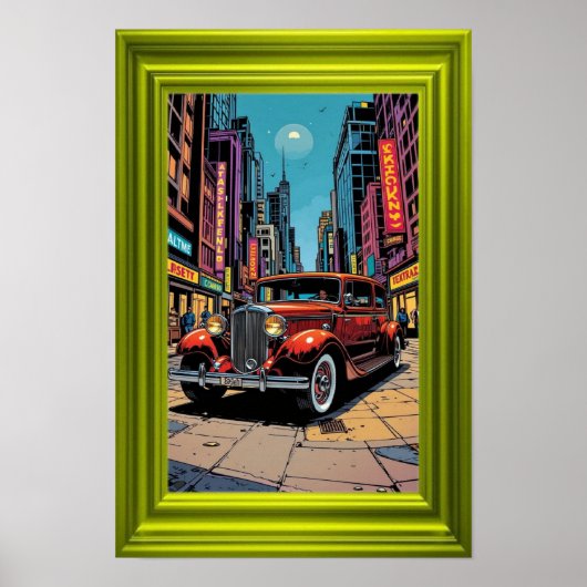 A vibrant retro-style artwork featuring a classic  poster (Voorkant)
