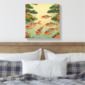 A Vibrant Ukiyo-e Pond Canvas Afdruk (Insitu (Slaapkamer))