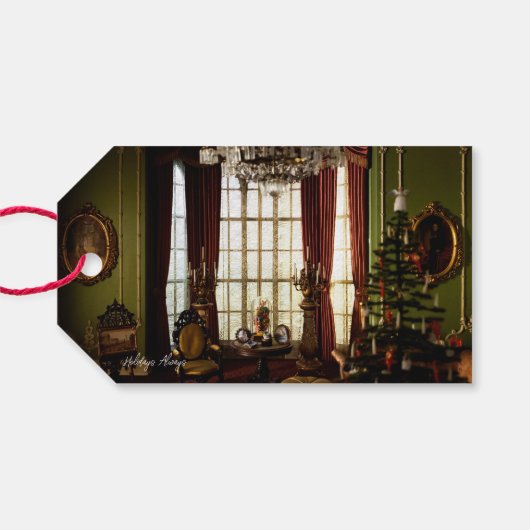 A Victorian Christmas - Customizable Tablecards Cadeaulabel (Achterkant Horizontaal)