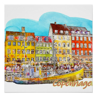 A view of Copenhagen Perfect Poster