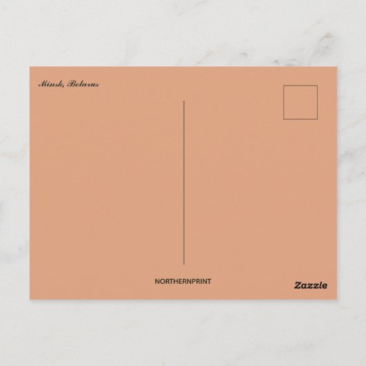 A View of Minsk Belarus at Sunset Briefkaart (Achterkant)