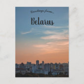 A View of Minsk Belarus at Sunset Briefkaart (Voorkant)