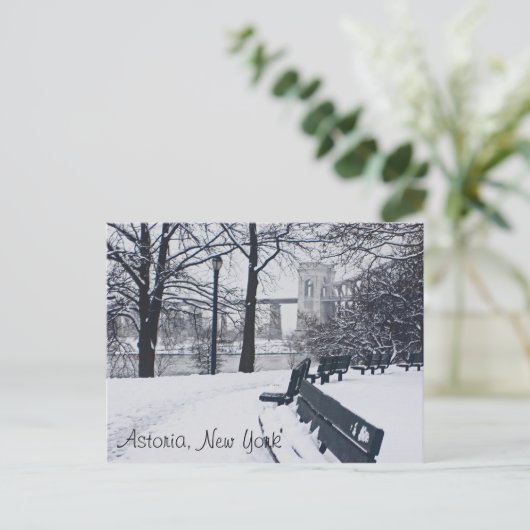 A View of the Hellgate Bridge, Astoria NY Briefkaart (Staand voorkant)