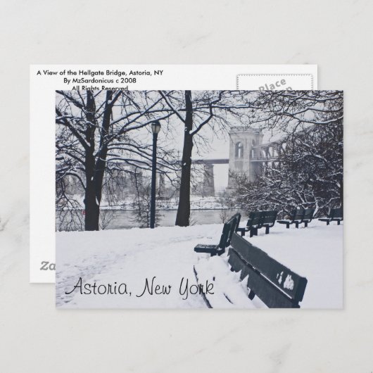 A View of the Hellgate Bridge, Astoria NY Briefkaart (Voorkant / Achterkant)