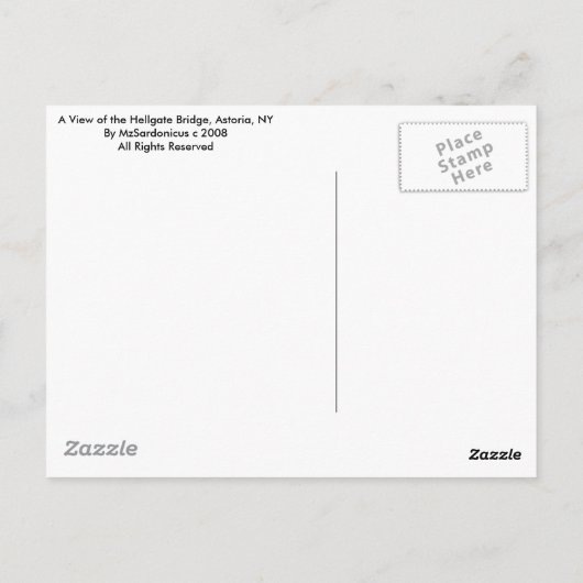 A View of the Hellgate Bridge, Astoria NY Briefkaart (Achterkant)