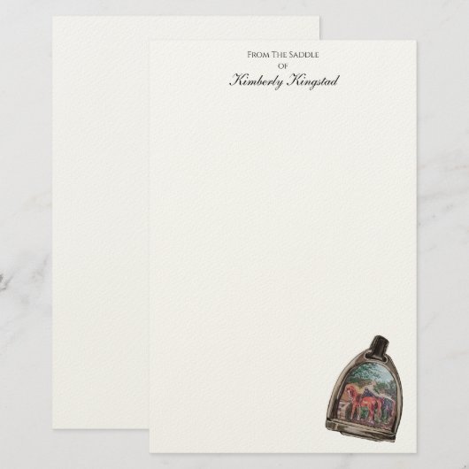 a view through a stirrup  briefpapier (Voorkant / Achterkant)