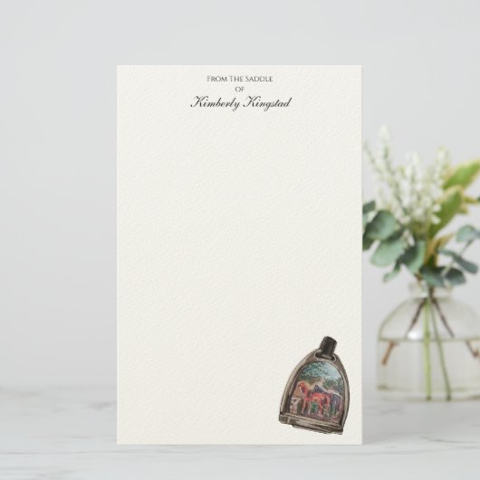 a view through a stirrup  briefpapier (Staand voorkant)