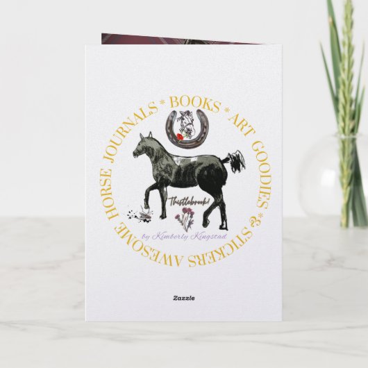 a view through a stirrup  card kaart (Achterkant)