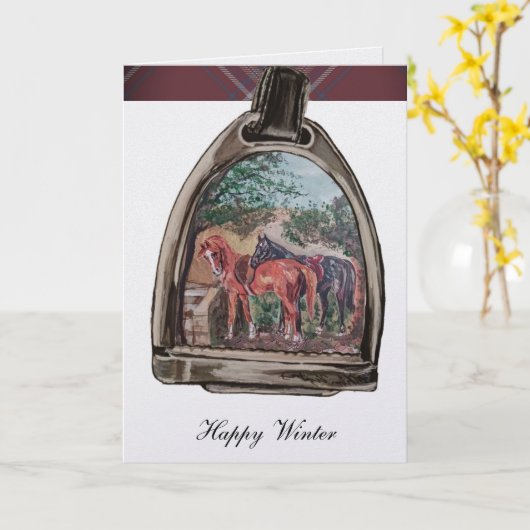 a view through a stirrup  card kaart (Gele Bloem)