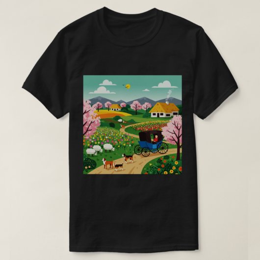 A village in the 19th century t-shirt (Design voorkant)