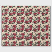 A Vintage Crimson Roses  Cadeaupapier (Vlak)