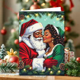 A Vintage Mr and Mrs Claus Christmas Poem Kaart