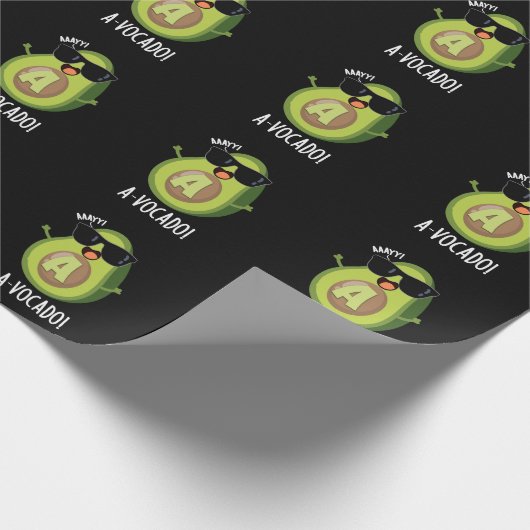 A-vocado Grappige Avocado Pun Donker BG Cadeaupapier (Hoek)