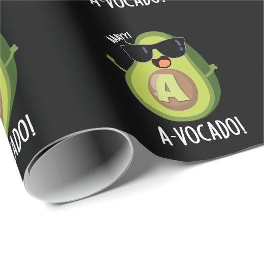 A-vocado Grappige Avocado Pun Donker BG Cadeaupapier (Rol Hoek)