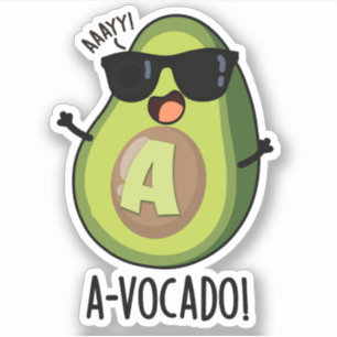 A-vocado grappige avocado woordspeling sticker