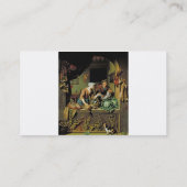 A Voman and a Fish Peddler, 1713 (olie op het pane Visitekaartje (Achterkant)