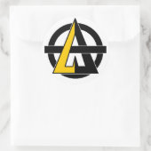 A voor agorisme ronde sticker (Tas)