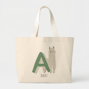 A voor Alpaca Grote Tote Bag