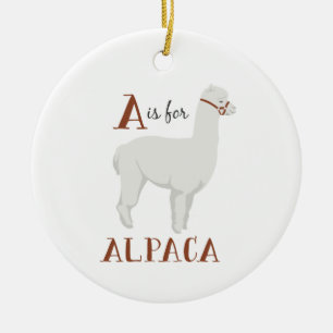 A voor Alpaca Keramisch Ornament